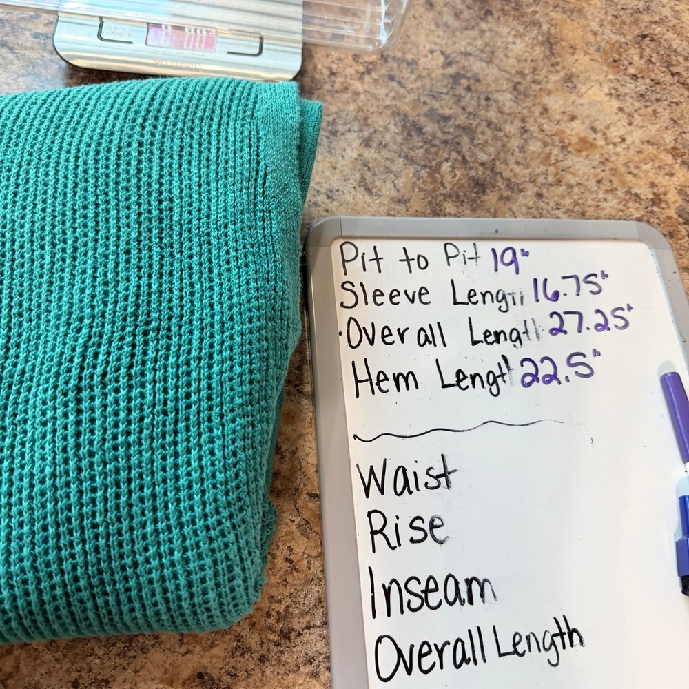 Eileen Fisher Teal Organic Linen Mesh Layered Tunic Sweater Medium S18OKZ - Picture 5 of 7